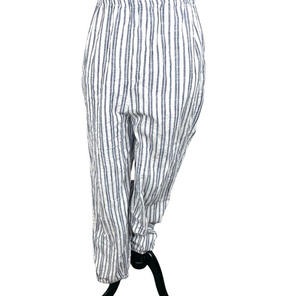 Aerie Strapless Striped Jumpsuit White Blue Size Small - Picture 5 of 7